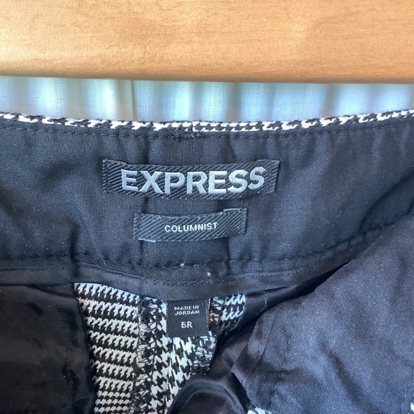 Express Columnist Woman’s Dress Pants Black and White Plaid Size 6R - Picture 5 of 6